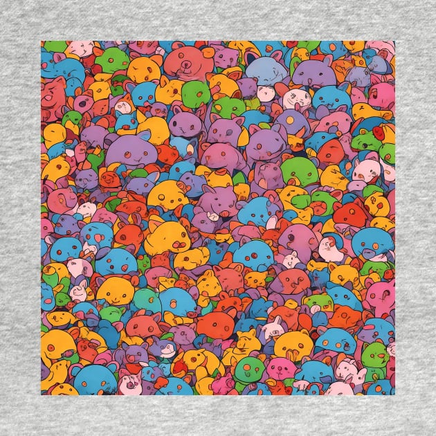 Wombat Horde - Colorful And Playful Graphic by Well3eyond